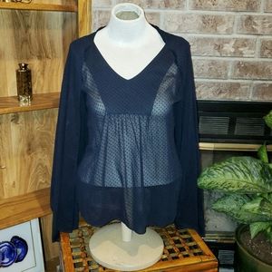 Fossil Top Navy Blue Size Medium